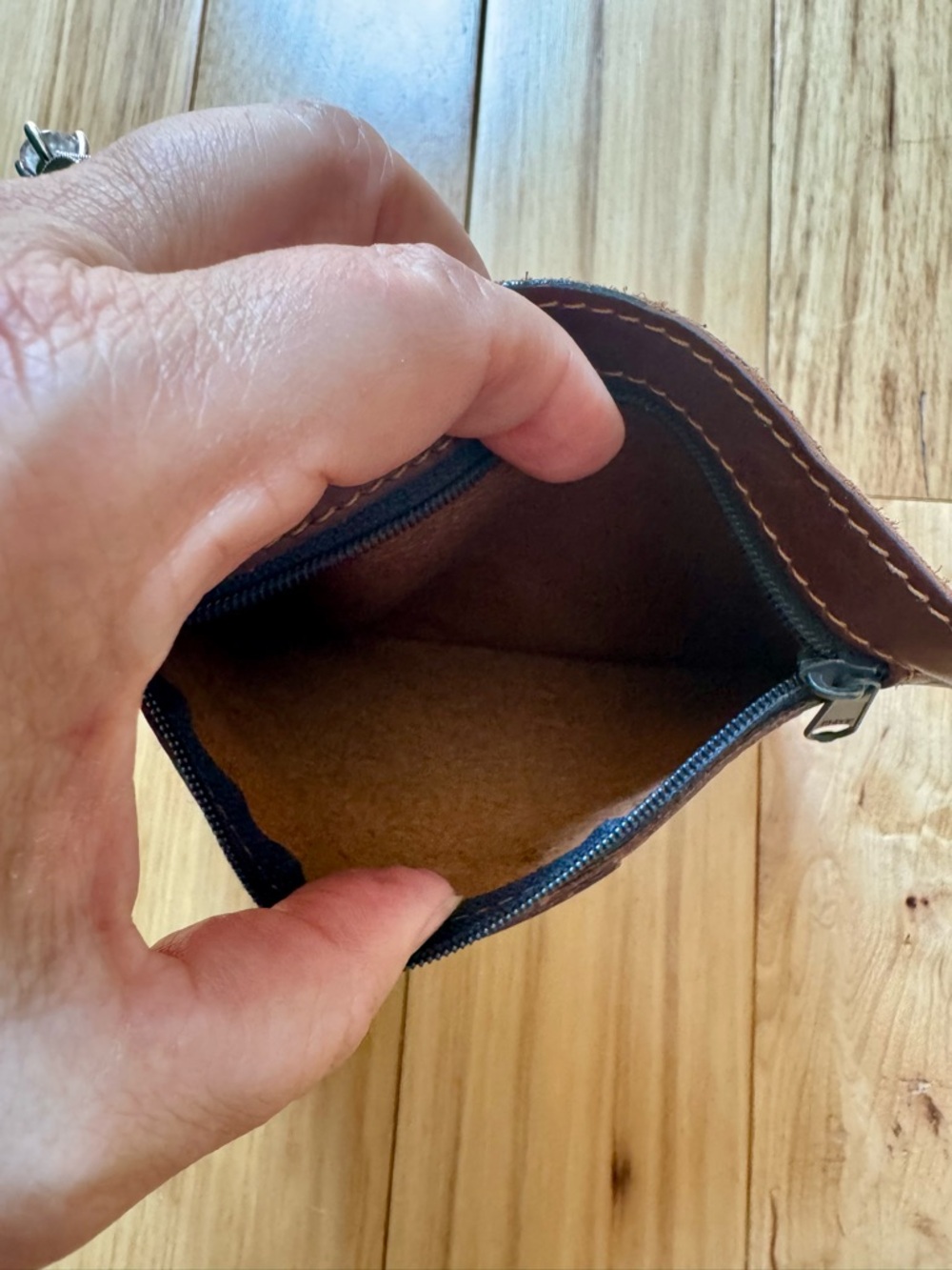 Dooney & Bourke Brown Leather Wristlet Clutch - Picture 4 of 4